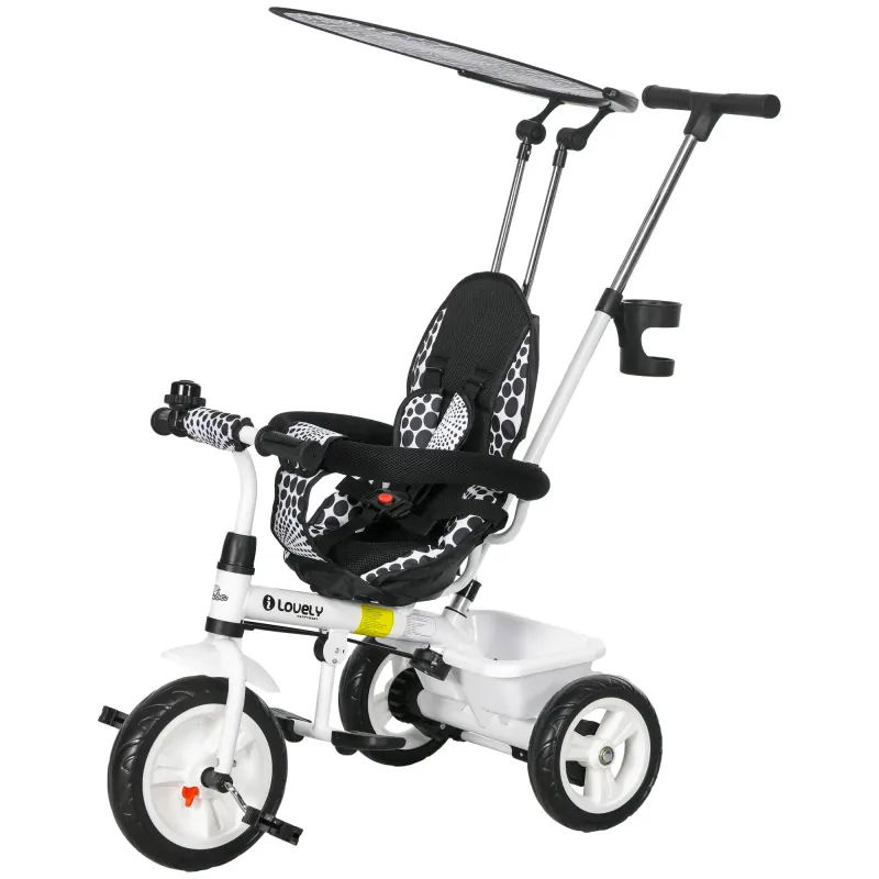 6 in 1 Kids Tricycle with Removable Handlebar and Canopy β photo 2