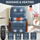 Power Blue Chenille Lift Recliner Chair Dual Motor Infinite — photo 5