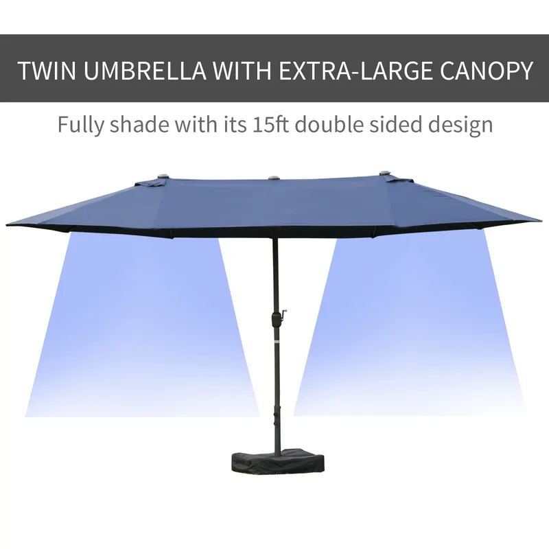 Double-sided Patio Umbrella — Rust-resistant Steel — photo 7