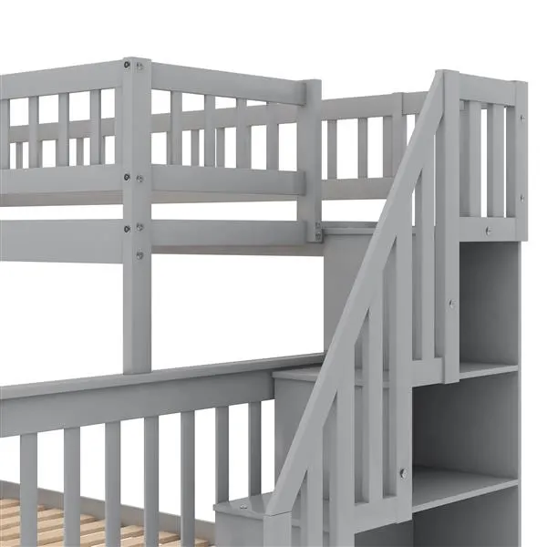 Twin Over Full Stairway Bunk Bed with Storage — photo 6