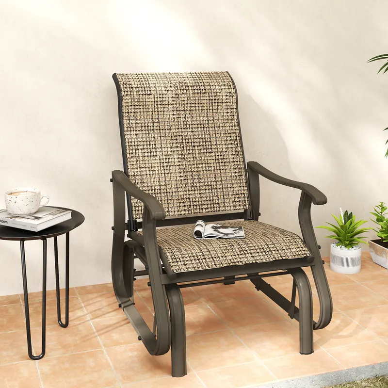 Outdoor Glider Chair Patio Glider Swing Chair with Mesh Seat — photo 4