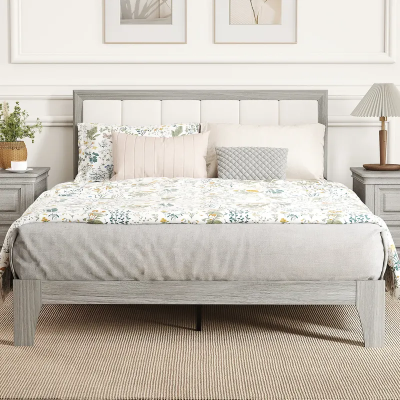 Full Bed Frame with Headboard Full Size Platform Bed Frame — photo 6