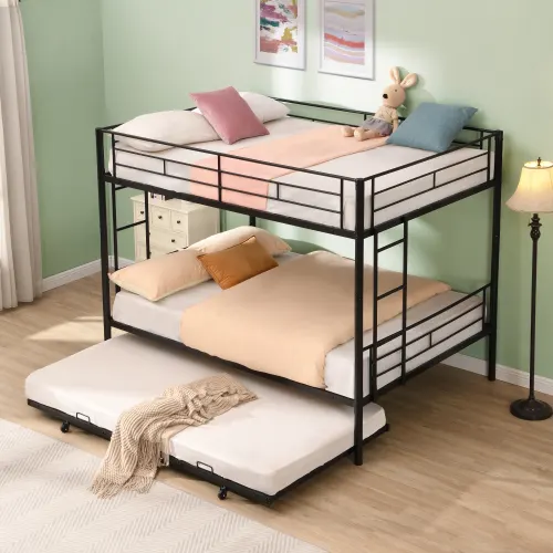 Full Over Full with Trundle Metal Bunk Bed β photo 5