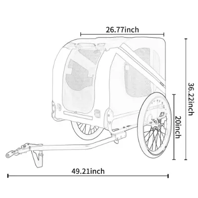 Large Folding Bike Trailer for Dogs 120LB Capacity All-terrain β photo 6