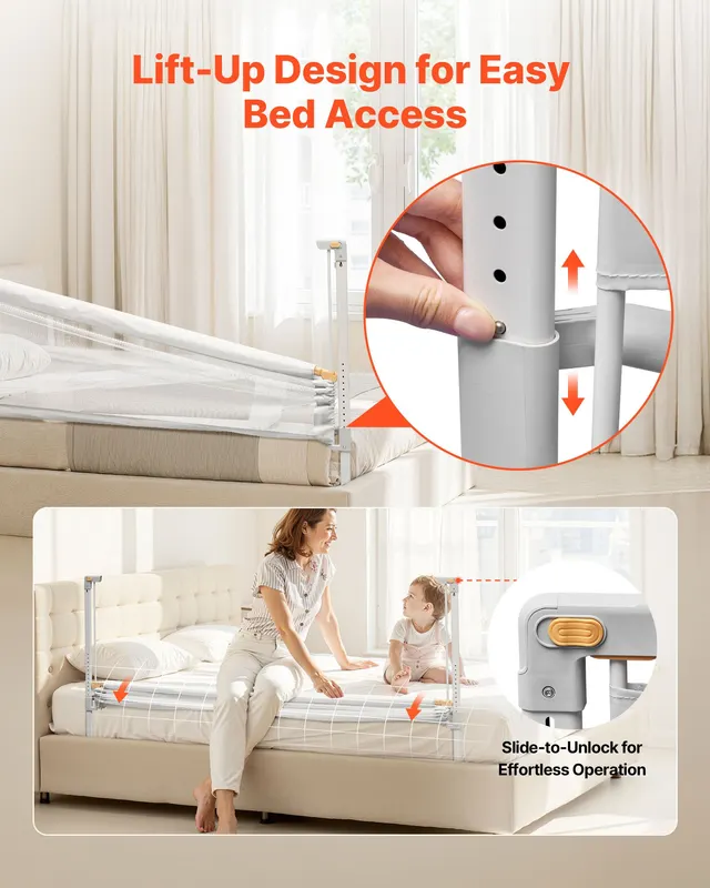 Toddler Bed Rail — Kids Beds Guard Rail with Reinforced Iron — photo 5