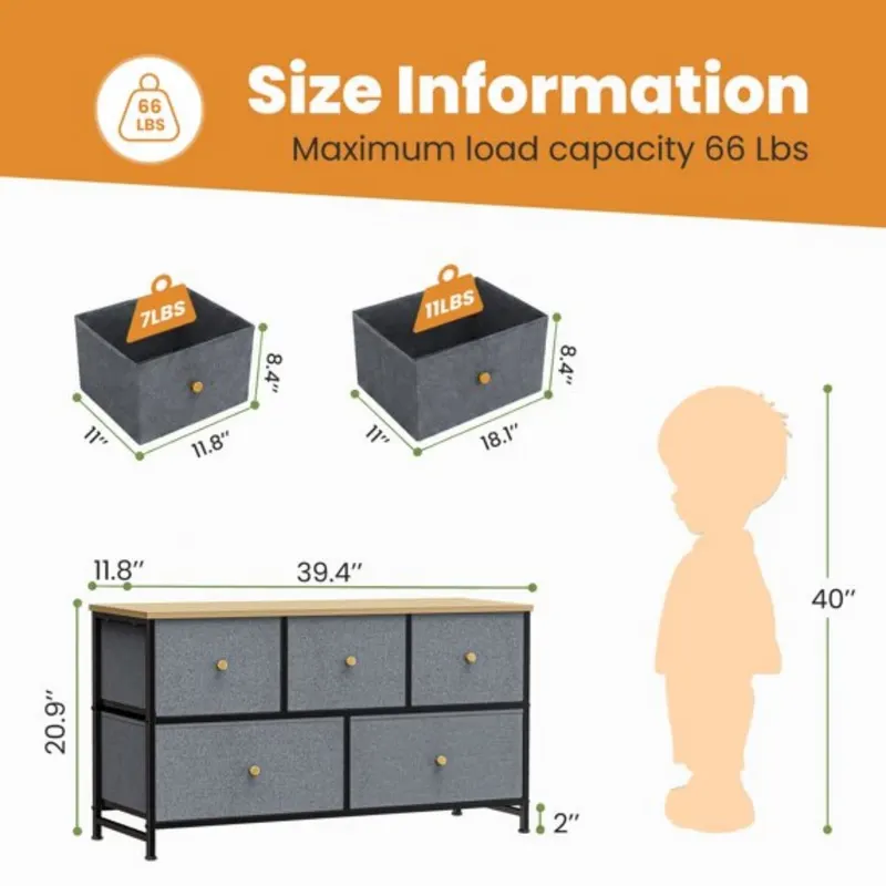 Fabric Dresser for Bedroom — Chest of Drawers Organizer Storage — photo 7