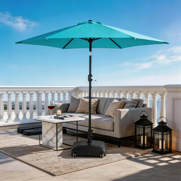 9ft Patio Umbrella — Outdoor Market Umbrella with Push Button — photo 4