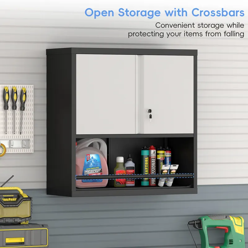 Metal Adjustable 2 Doors Metal Storage Cabinet Kitchen Pantry — photo 6