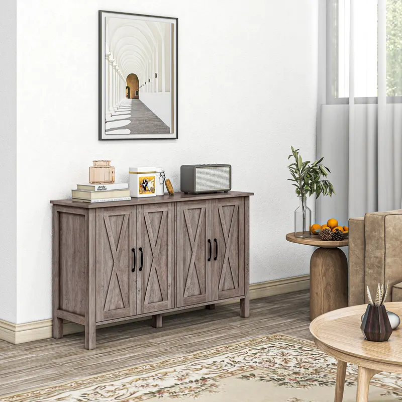 Sideboard Buffet with 4 Barn Doors and 2 Adjustable Shelves β photo 8