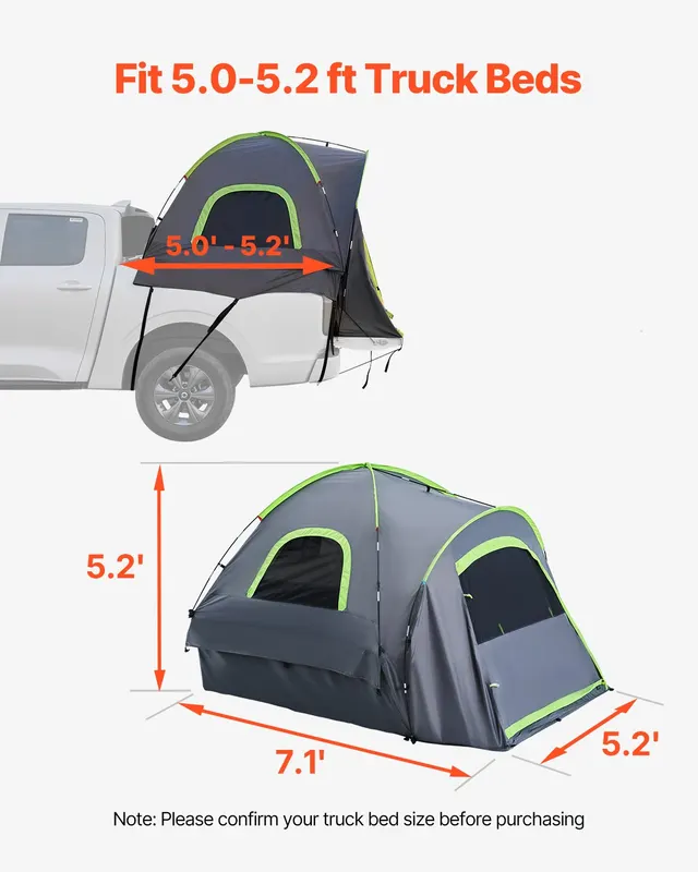 Pickup Truck Tent — Fit 5.0-5.2 Ft Truck Tents for Camping — photo 2