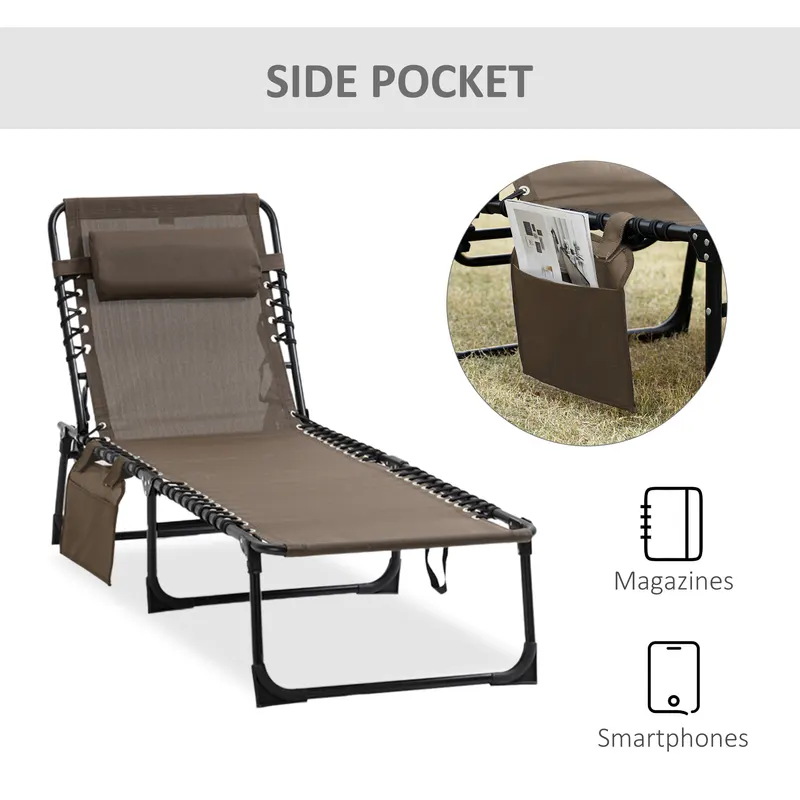 Chaise Lounge Chair Outdoor — 5-Position Adjustable Sun Tanning — photo 3