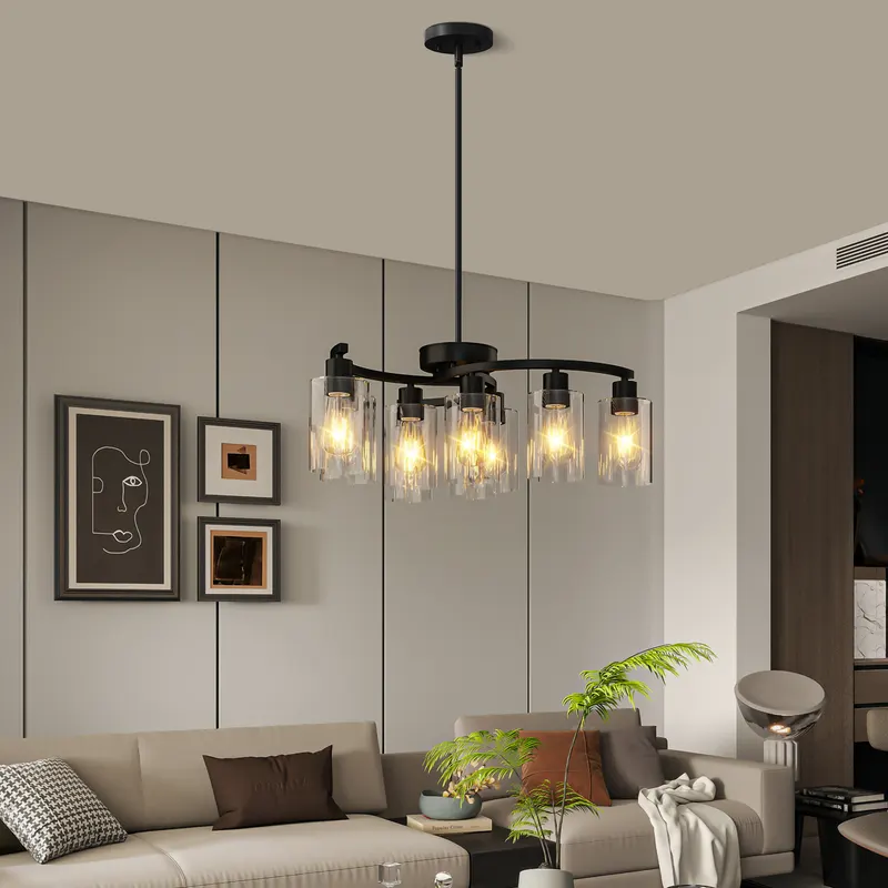 9-Light Black Modern Chandeliers for Dining Room β photo 3
