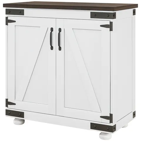 Kitchen Sideboard — Buffet Cabinet with Barn Door and Adjustable