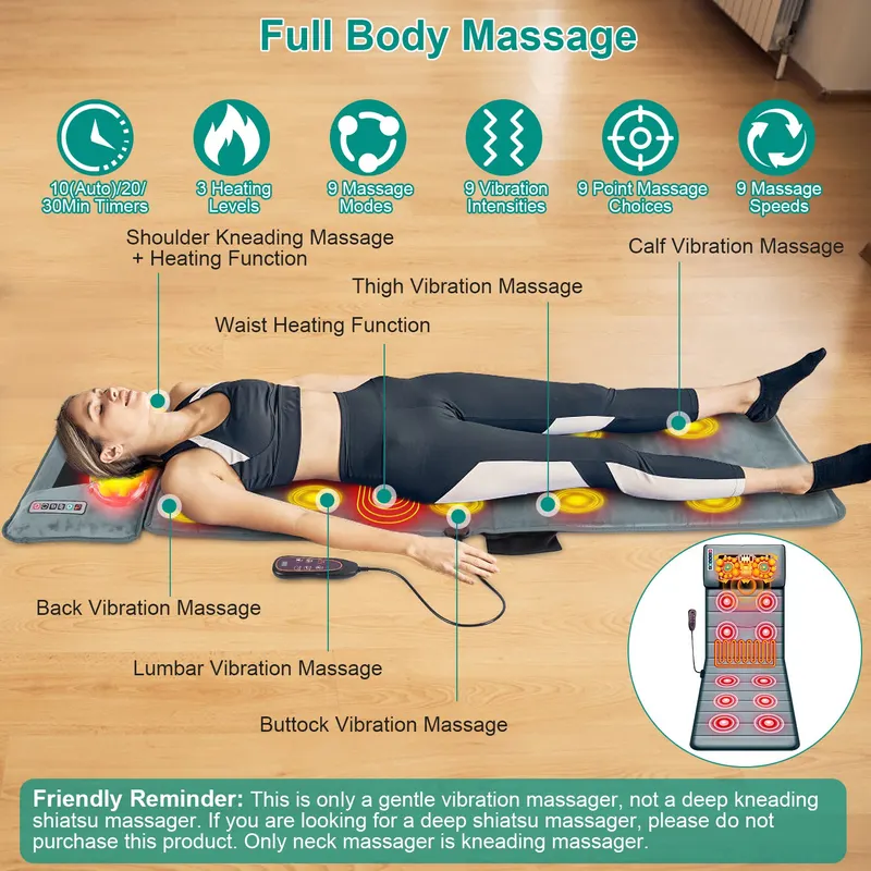 Advanced Type Full Body Electric Massage Mat with Heat Vibration — photo 6