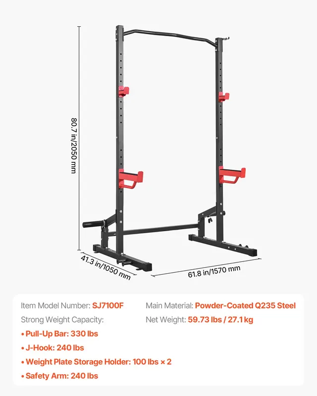 Power Cage Squat Rack — Multifunctional Power Rack Home Gym