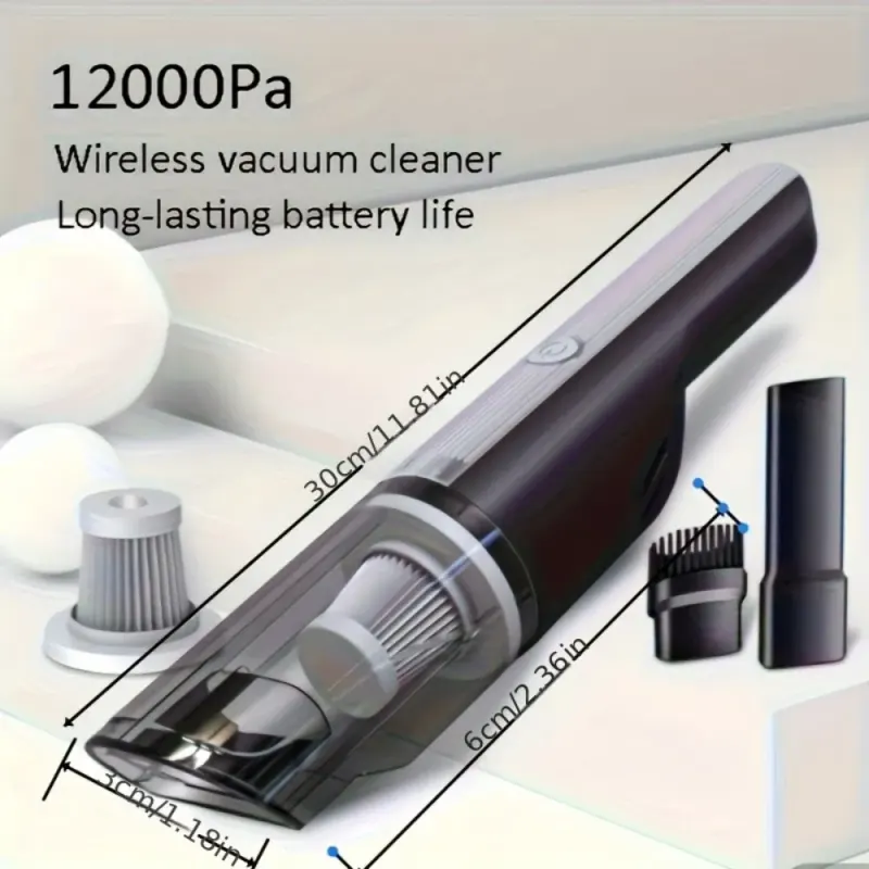 Wireless Silver Car Vacuum Cleaner Wireless Car with Strong — photo 5