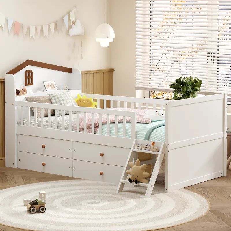 Twin Bed Frame with Storage 4 Drawers — photo 2