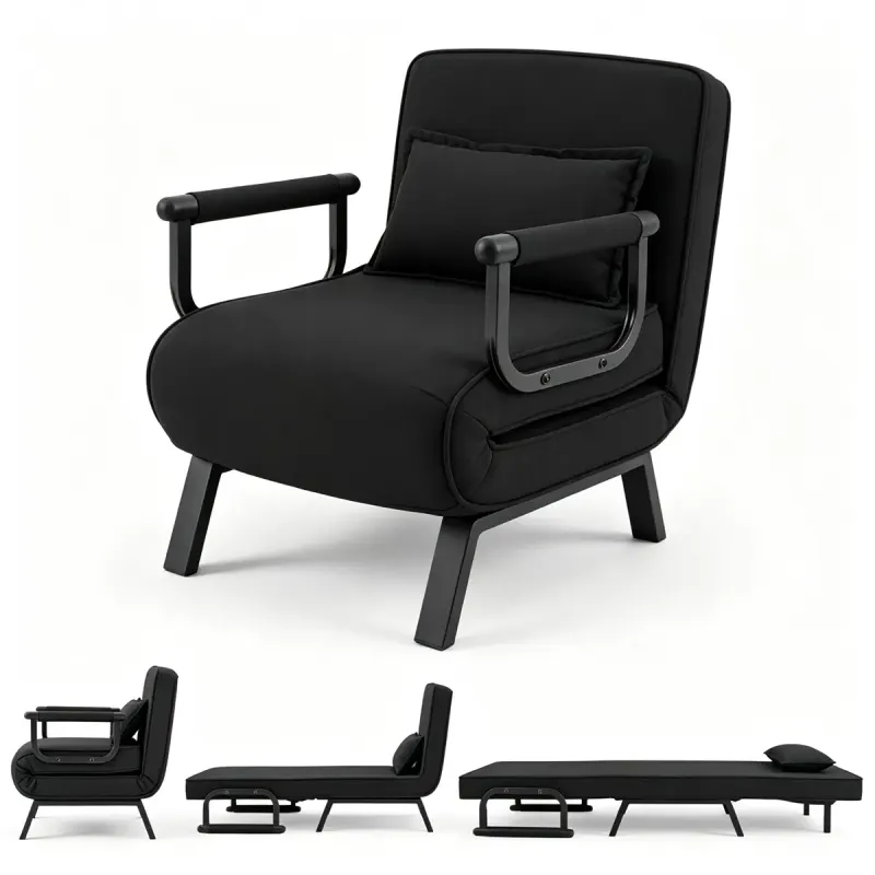 3-in-1 Convertible Sofa Bed — Adjustable Backrest Folding — photo 2