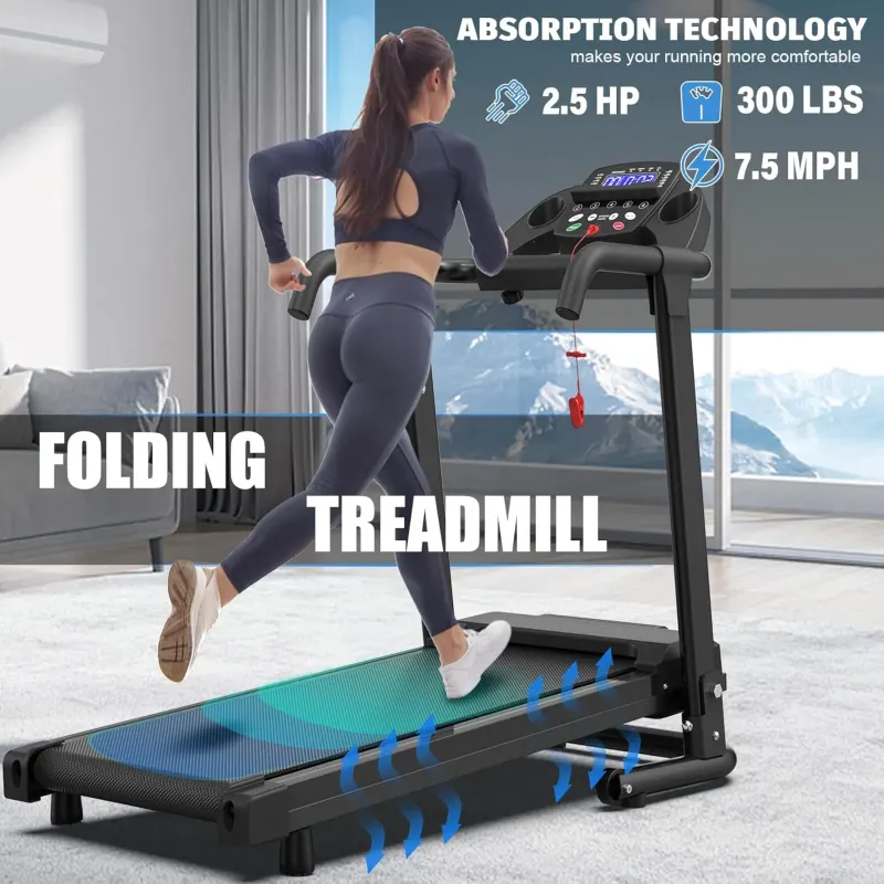 Foldable Treadmills for Home — Portable Treadmill with Handles — photo 3