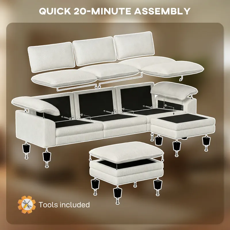 Sectional Sofa β L Shaped Couch with Deep Seat β photo 8