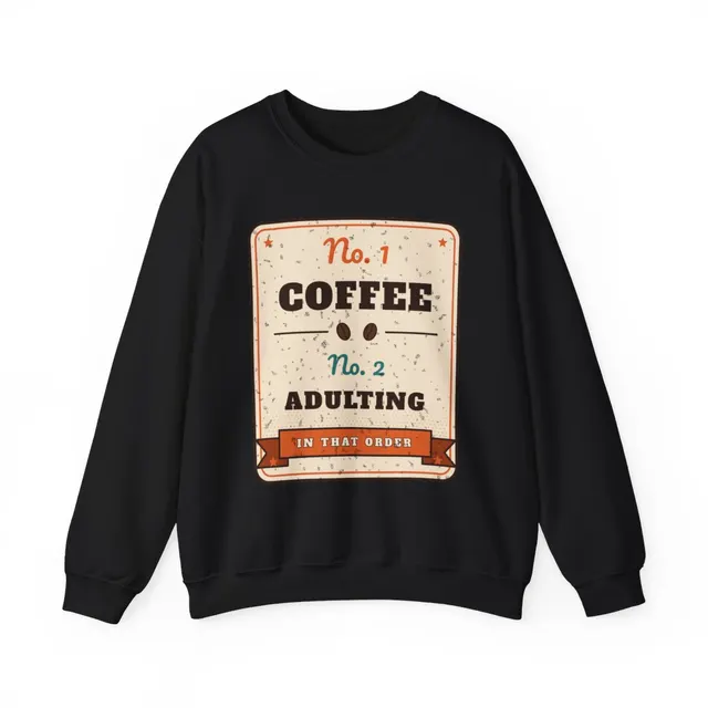 Coffee First, Adulting Second Crewneck Sweatshirt