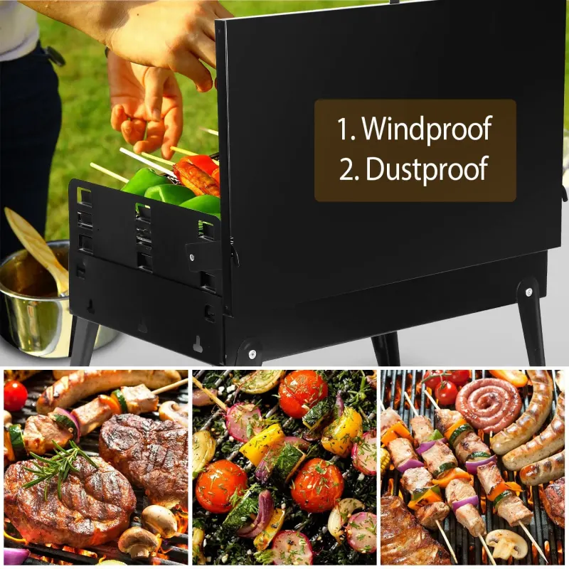 Portable Charcoal Grill Foldable BBQ Suitcase Grill Shelf β photo 4