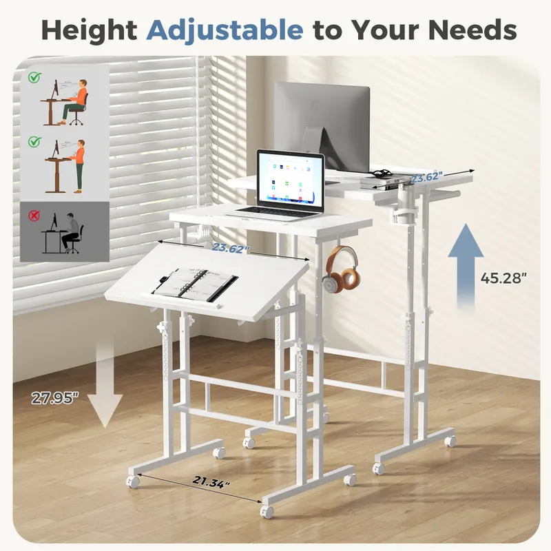 Separate-top Rotating Standing Desk β photo 7