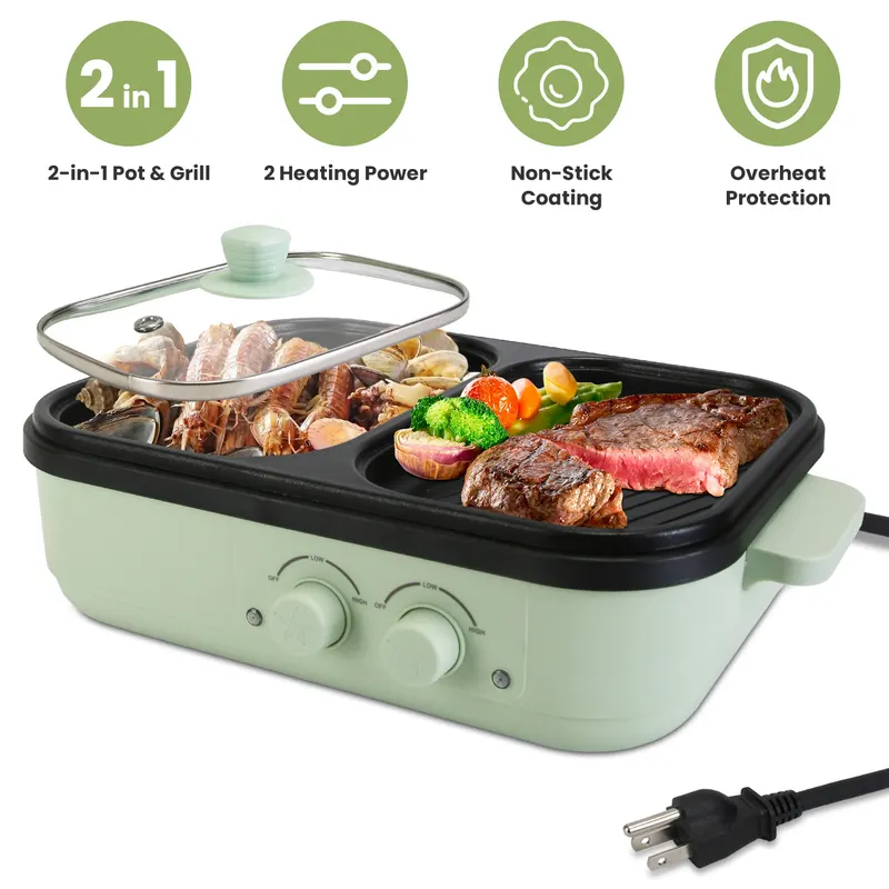 Electric Hot Pot with Grill 2-in-1 Hot Pot and Frying Pan β photo 2