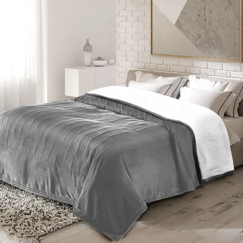 Electric Heated King Size Fleece Heated Blanket with Dual — photo 2