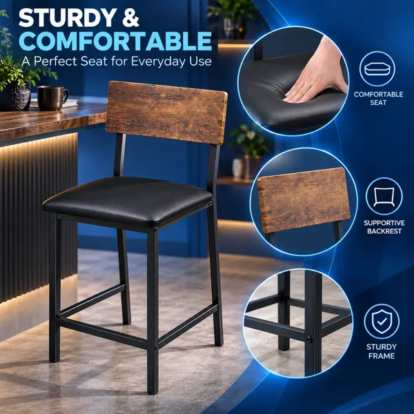 Bar Table and Stool Set 1 Table 2 Stools — photo 2