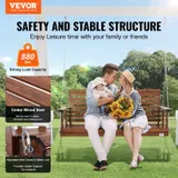 Wooden Porch Swing 5 Ft — Patio Bench Swing for Courtyard — photo 4