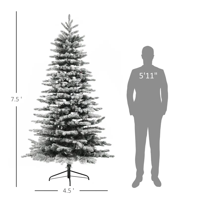 HOMCOM 7.5 Ft Pre-lit Mountain Pine Artificial Christmas Tree — photo 3