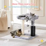Small 4-in-1 Cat Tree Tower with Self-grooming Brush and Natural — photo 5