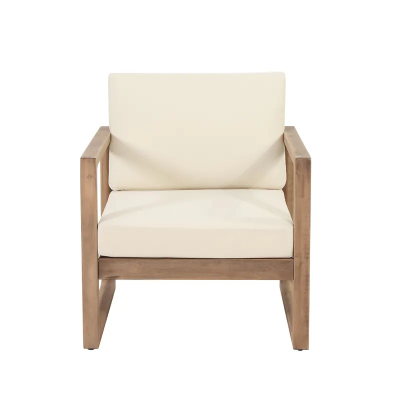 Set of 2 — Outdoor Acacia Wood Patio Club Chair — photo 5