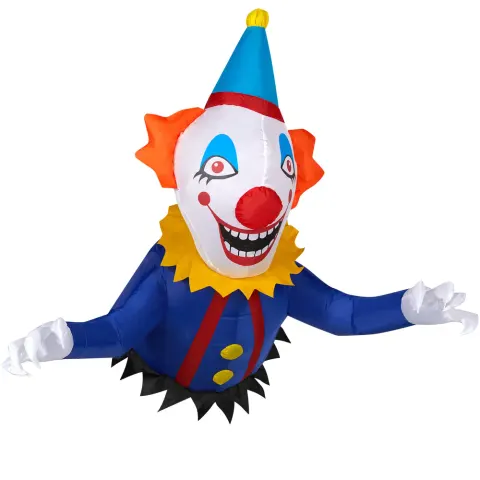 3.3 FT Halloween Inflatable Clown Broke Out From Window Outdoor