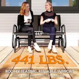 2-Person Outdoor Glider Bench — Patio Double Swing Rocking Chair — photo 3