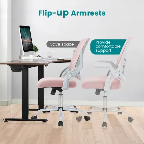 Office Mid Back Ergonomic Mesh Computer Desk Larger Seat β photo 6