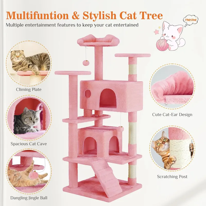 54 -cat Tree Tower — Multi-level with Sisal Grab Post — photo 6