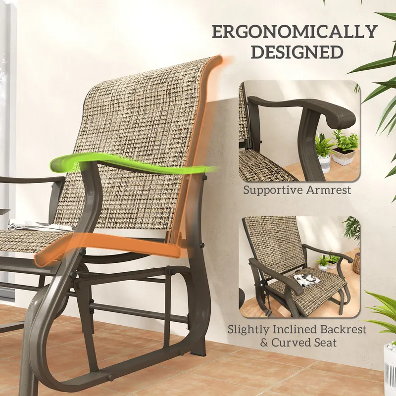Outdoor Glider Chair Patio Glider Swing Chair with Mesh Seat — photo 7