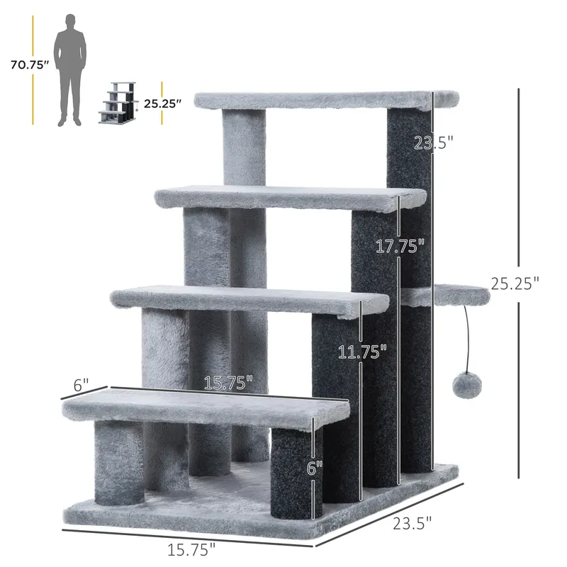 Cat Tree — Cat Tower Cat Stair Steps with Scratching Post — photo 3