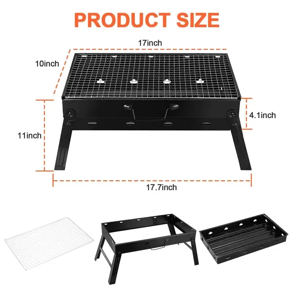 Foldable Smoker Grill Portable Lightweight BBQ Charcoal Grill — photo 6
