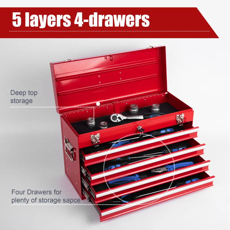 Heavy Duty Metal Tool Box — 21-inch — photo 8
