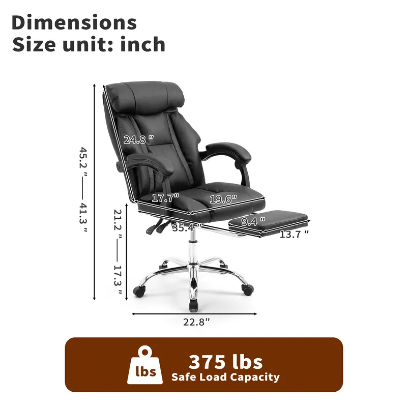 Office Chair Adjustable Height Executive Desk Chair with Foot β photo 2