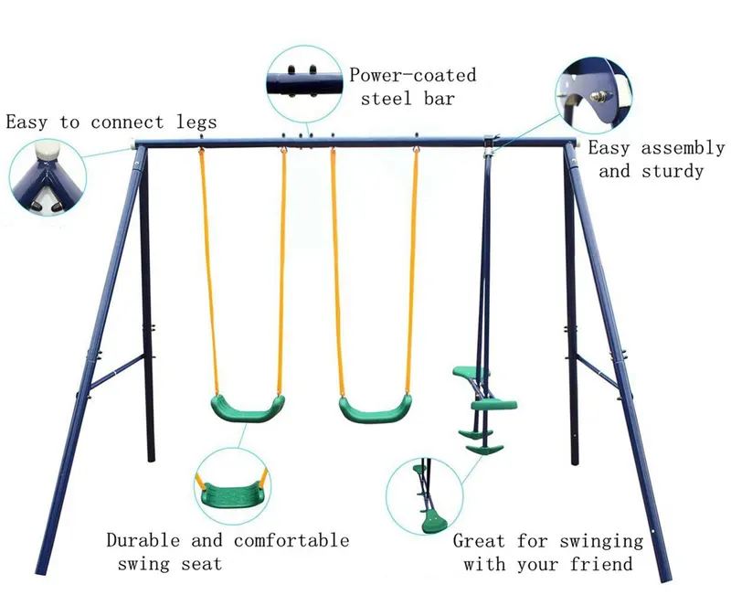 2 in 1 Swing Set with Belt Swing — photo 3