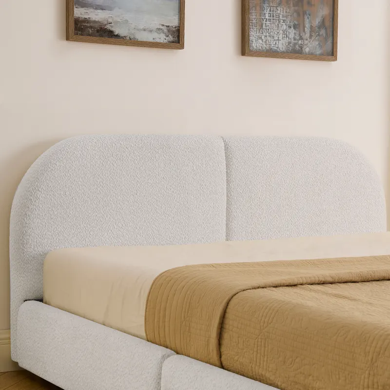 Queen Size Upholstered Bed Frame Modern Minimalist Style β photo 5