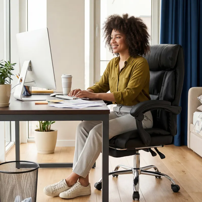 Office Chair Adjustable Height Executive Desk Chair with Foot β photo 7