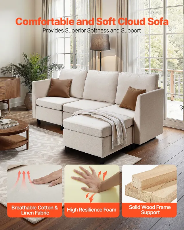 Modular Sectional Sofa β 3-Seater Modular Sofa with Hidden β photo 5