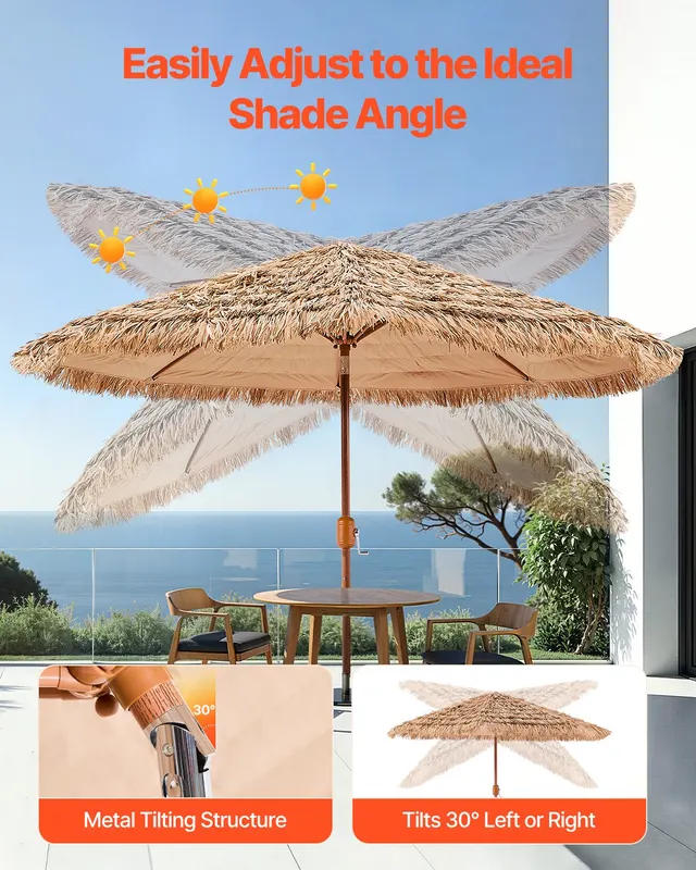 Tiki Umbrella Thatched Patio Umbrella 9 Ft Poolside Patio Beach β photo 6