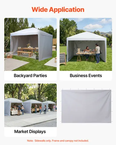 Canopy Sidewalls — Fit for 10 Ft Pop Up Canopy Tent