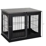 Dog Crate Furniture — 32" Small Dog Cage End Table with 2 Doors — photo 6